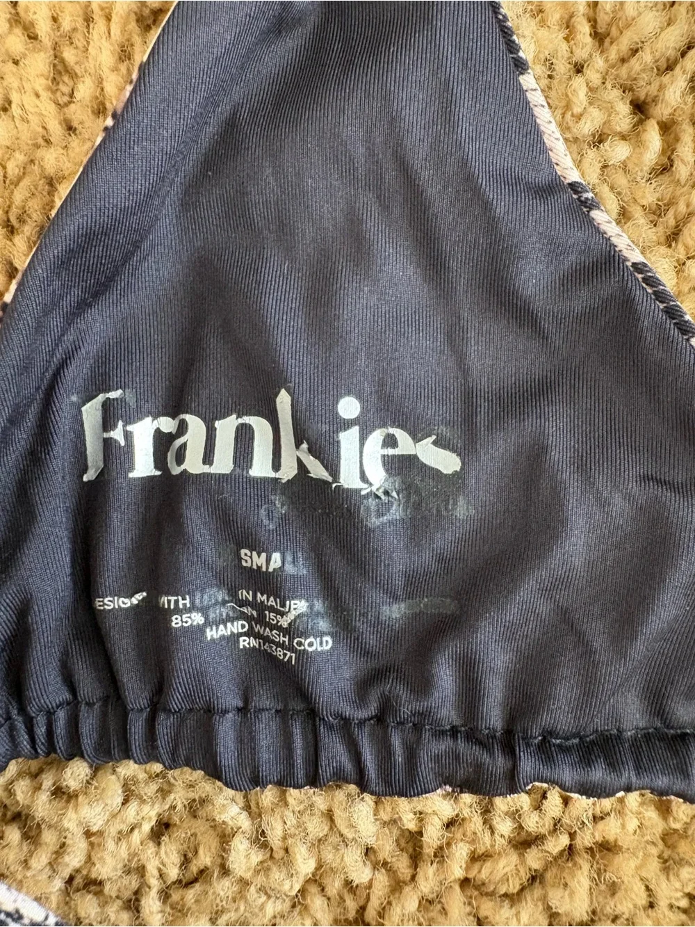 Frankies Bikinis Python Triangle Bikini Top Small